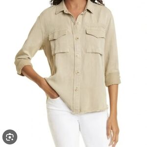 Rails Sparrow Linen Blend Button Front Shirt